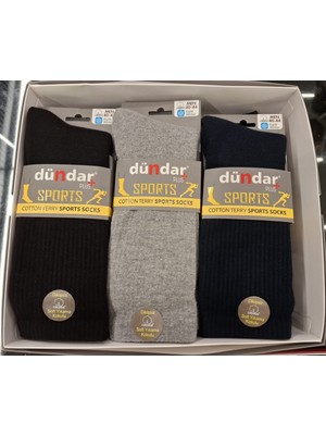 Dündar Erkek Cotton Havlu Tenis Çorabı- Kışlık - Dikişsiz - Soft Yıkama - Parfümlü- 6 Adet- (40-44 Beden)