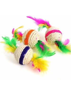Hype Store Çift Tüylü Örgü Kedi Oyun Topu 4.5 cm