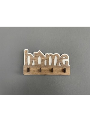 Hype Store Home Ahşap Duvar Dekoru Anahtar Askısı Dekoratif Anahtar Askılığı Hediyelik (17X9CM) (Kahverengi)