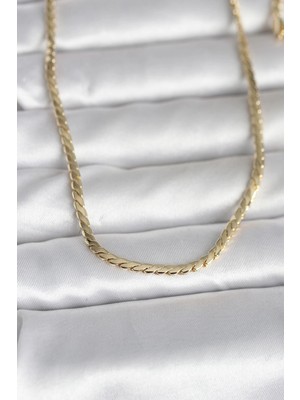 SHC4200 cm 14K Gold Renk Yassı Model 60 cm Kadın Kolye