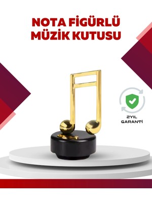 Shoplet Buğz Altın Nota Temalı Müzik Kutusu  Müzikli Hediyelik