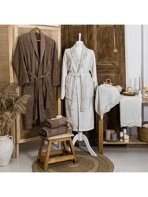 Schafer Home Azur Dantelli Banyo Seti 6 Parça-Ekru/bej