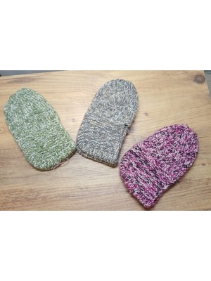 Neolife Büyükanneye Hediye Nostaljik Çok Renkli El Örgüsü Yün Patik - 3 Lü