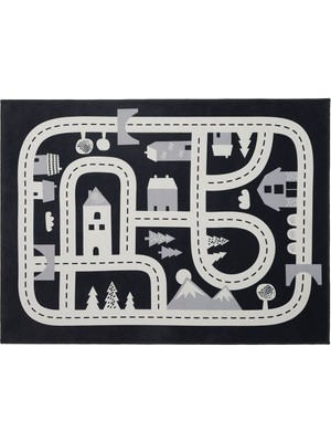 Hobiurun Çocuk Halısı, Koyu Gri, 74X100 cm