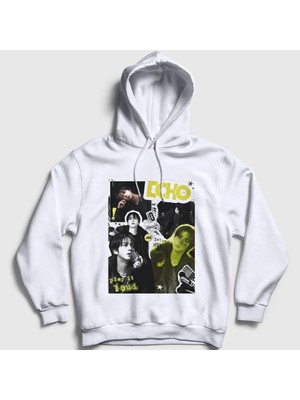 Presmono Unisex Beyaz Loud Echo Kim Seok Jin Bts Kapüşonlu Sweatshirt