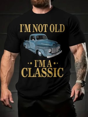 ModaSize Baskılı Oversize Bisiklet Yaka T-Shirt - Siyah