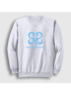 Presmono Unisex Beyaz Logo K-Pop HEARTS2HEARTS Sweatshirt