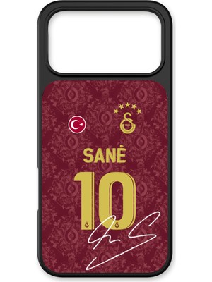 iPhone 17 Pro Max Uyumlu Galatasaray Leroy Sane 3. Forma Imzalı Cam Lisanslı Telefon Kılıfı