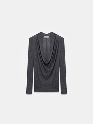 Dilvin 32595 %100 Yün Degaje Yaka Top-Füme M.