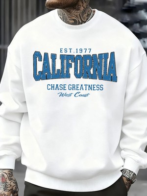 California Chasing Greatness Desen Erkekler Kazak Hip Hop Sokak Spor Giyim Moda Polar Kazak Y