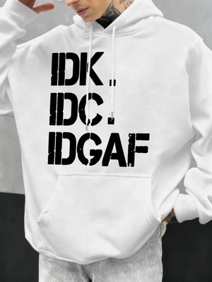 Umurumda Değil Komik Baskılı Kapüşonlu Üstler Erkek Günlük Giyim Moda Y2K Hoody Sonbahar Pola