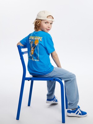 Lc Waikiki Yeni Sezon Bisiklet Yaka Baskılı Erkek Çocuk Tişört