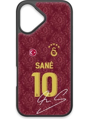 iPhone 17 Uyumlu Galatasaray Leroy Sane 3. Forma Imzalı Cam Lisanslı Telefon Kılıfı