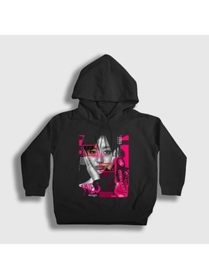 Presmono Unisex Çocuk Siyah Poster Yves K-Pop Loona Kapüşonlu Sweatshirt