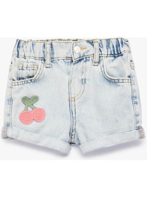 Koton Normal Bel Indigo Kız Bebek Şort 6SMG40009AD