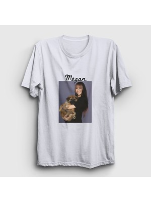 Presmono Unisex Beyaz Puppy Dog Megan Katseye T-Shirt