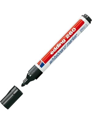 Hype Store Edding 260 Beyaz Yazı Tahtası Kalemi - Siyah - 1 Kalem - Yuvarlak Uç 1,5-3 mm