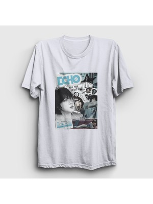 Presmono Unisex Beyaz Rock Echo Kim Seok Jin Bts T-Shirt