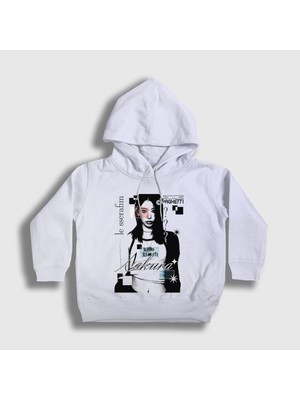 Presmono Unisex Çocuk Beyaz Sakura Spaghetti Le Sserafim Kapüşonlu Sweatshirt