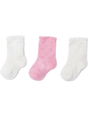 Hellobaby Hellobaby, Kız, 3lü Soket Çorap, Kalp Baskılı