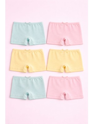 Mini Kanka Kız Çocuk 6’lı Boxer Külot Seti – Yumuşak Pamuklu, Günlük Rahat Iç Giyim