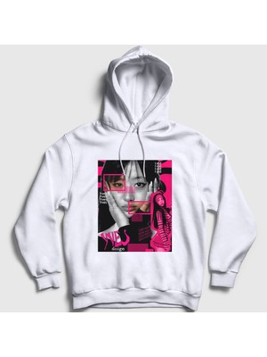 Presmono Unisex Beyaz Poster Yves K-Pop Loona Kapüşonlu Sweatshirt