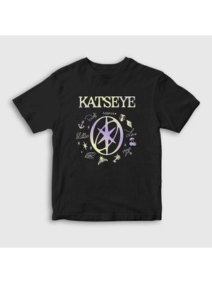Presmono Unisex Çocuk Siyah Signs Gnarly K-Pop Katseye T-Shirt