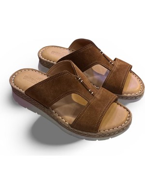 Cozi Company Kadın Hakiki Deri Tam Ortopedik Yumuşak Taban Terlik