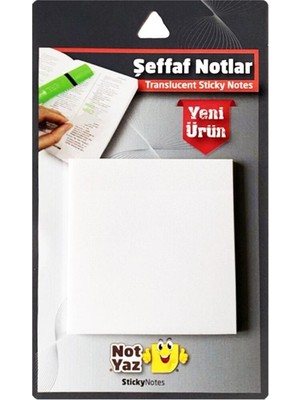 Glanart Yapışkanlı Şeffaf Not Kağıdı 75X75 mm – 50 Yaprak, Pratik ve Dayanıklı Ofis Not Kağıdı