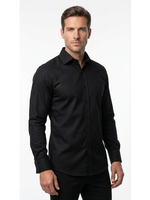 Plus Scorpion Erkek Beyaz Klasik Gömlek – Slim Fit, Düz Model, Şık Ofis & Günlük Kombin