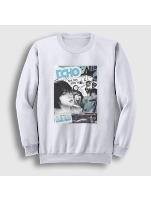 Presmono Unisex Beyaz Rock Echo Kim Seok Jin Bts Sweatshirt