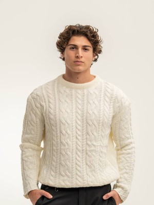 Erkek Örgü Desenli Triko Kazak