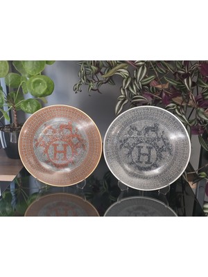 Konyax 2 Kişilik Pasta Tabağı Set Honey Gri