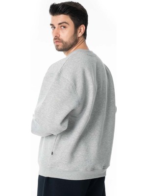 Erkek Sıfır Yaka Basic Sweatshirt