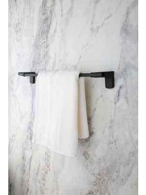 Hype Store Alper Banyo F1 Model Paslanmaz Siyah Uzun Havluluk, Havlu Askısı 40 cm 5 Yıl Garanti