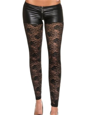 İlkyaz Fashion Ieg™ B101428 Dantel Detaylı Şort Tayt