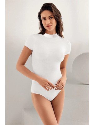 İlkyaz Fashion Ieg™ Kadın Kısa Kollu Balıkçı Yaka Çıtçıtlı Body B248