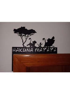 MisterionStudio Afrika Temalı Aslan Silüeti Kapı Üstü Dekoru – Safari Duvar Süsü