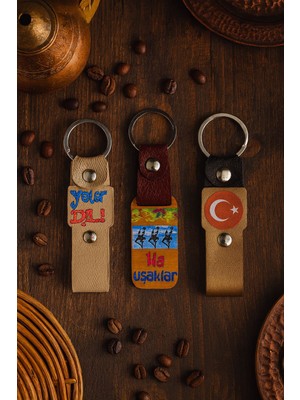 Seymen Bıçakçılık 3’lü Deri & Ahşap Anahtarlık Seti