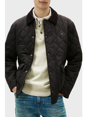 Tommy Hilfiger Kapitoneli Oversize Kadife Yaka Detaylı Mont Erkek Mont MW0MW41768 Bds