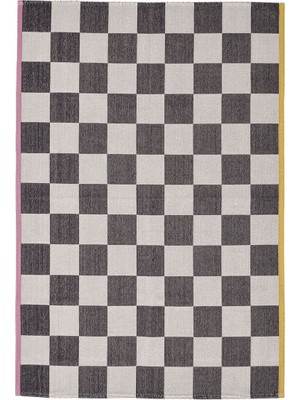 Hobiurun Büyük Halı, Beyaz-Siyah, 133X195 cm