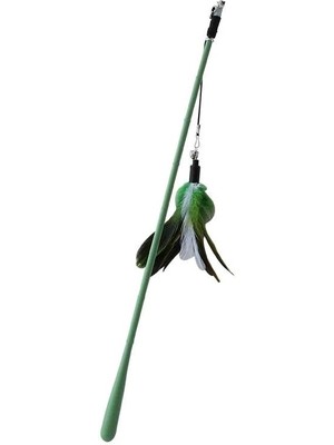 Hype Store Yunhan Tüylü ve Çanlı Elastik Eğlenceli Peluş Kedi Oyun Oltası (Siyah)