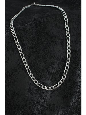 Kaia Life 316L Çelik Kalın Figaro Zincir Model Gümüş Renk Erkek Kolye