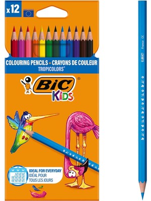 Braventa Collection Kids Tropicolors Kuru Boya Kalemi 12 Renk, Kıymık Oluşturmaz, Ağaç Kesilmeden Üretilmiştir, Çiğnemey