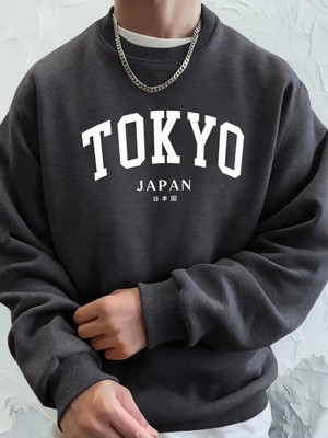Tokyo Japonya Mektup Baskılı Kapüşonlu Üstler Erkek Yumuşak Moda Giysileri Spor Polar Sokak G