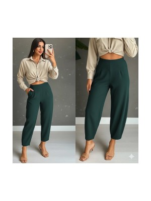 Kadın Yüksek Bel Krep Pantolon