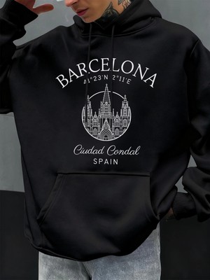 Barcelona Cdesign Erkek Hoody Büyük Boy Polar Kapüşonlular Sonbahar Tüm Maç Giyim Çok Renkli
