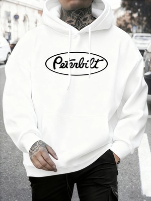 Peterbilt Harfli Baskılı Polar Sonbahar Sweatshirtleri Erkek Yumuşak Koşu Kapüşonlu Üstü Soka