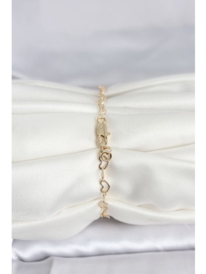 Bsre 14K Gold Renk Kalpli Zincir Kadın Bileklik (Cm)