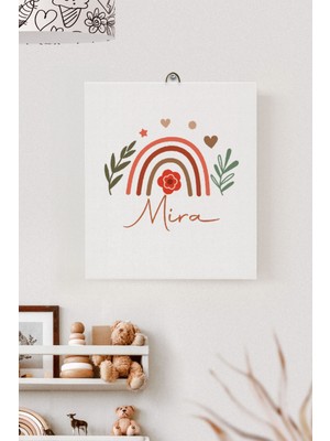 Lilabio Isme Özel Çocuk Odası Kanvas Tablo Gökkuşağı (17X21 Cm)